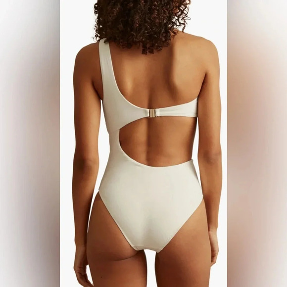 Reiss Celia Cutout One-Shoulder One-Piece Swimsuit Size 10 MSRP $190.00 - Picture 2 of 8